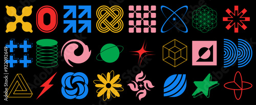 Brutalist abstract geometric shapes