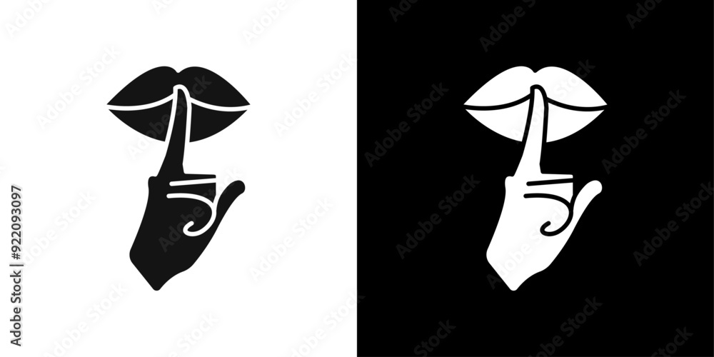 Φωτογραφία Please do quite pssst icon line art vector