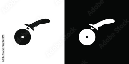 Pizza Cuttier icon line art vector