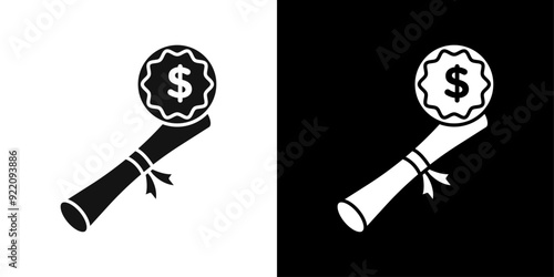 Scholarship icon line art vector