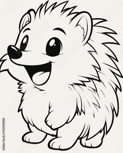 Cute Cartoon Hedgehog Illustration