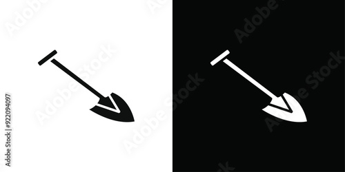 Short spade icon line art vector