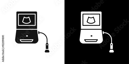 Ultrasound device icon line art vector