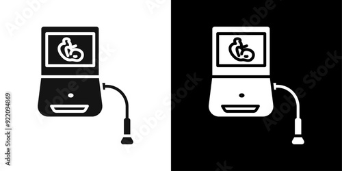 Ultrasonography icon line art vector