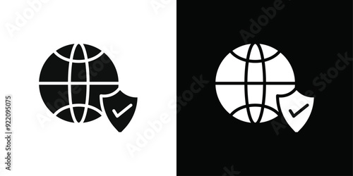 Web Security icon line art vector