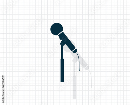 Vector dark color icon with shadow on light checkered background