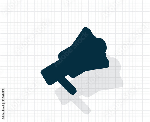 Vector dark color icon with shadow on light checkered background