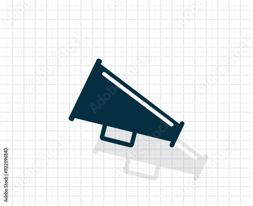 Vector dark color icon with shadow on light checkered background