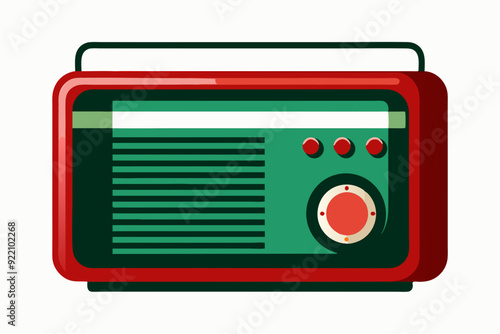 An old school transistor radio art vector illustrator