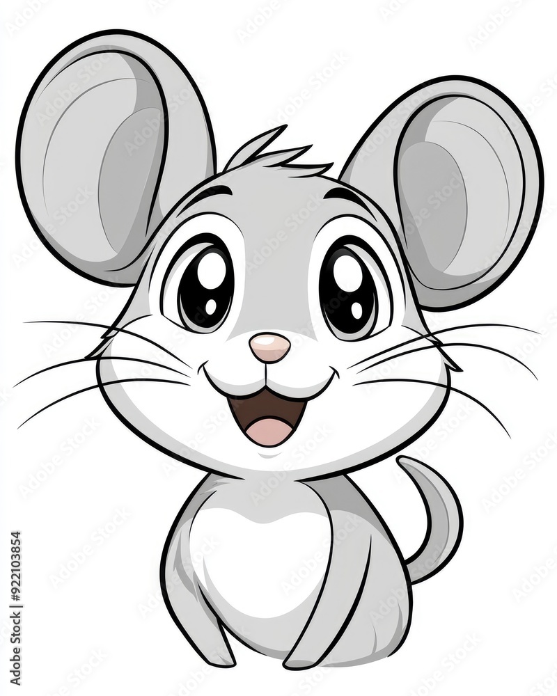 Cute Cartoon Mouse With Big Eyes Cute Cartoon Mouse With Big Eyes