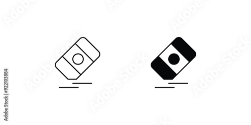 eraser set icon with white background vector stock illustration