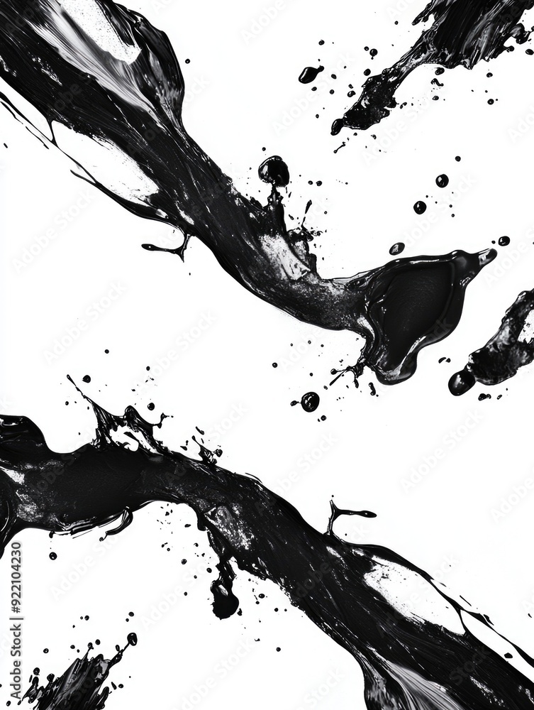 Inky black abstract design with dripping paint texture. Inky black abstract design with dripping paint texture.