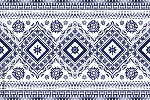 Ethnic Figure aztec embroidery style.Geometric ikat oriental traditional art pattern.Design for ethnic background,wallpaper,fashion,clothing,wrapping,fabric,element,sarong,graphic,vector illustration.