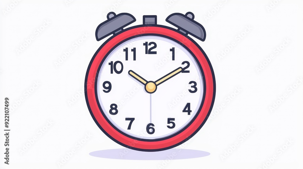 Illustration of a classic red alarm clock with two bells on top, showcasing time management and punctuality. Perfect for reminders and deadlines. Illustration of a classic red alarm clock with two bells on top, showcasing time management and punctuality. Perfect for reminders and deadlines.