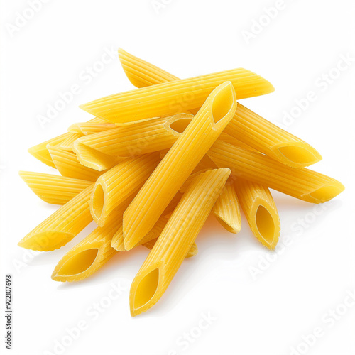 pasta penne food noodle dry pasta italian cuisine carbohydrates uncooked pasta raw penne close-up pasta white background isolated pasta cuisine italian food ingredient  photo