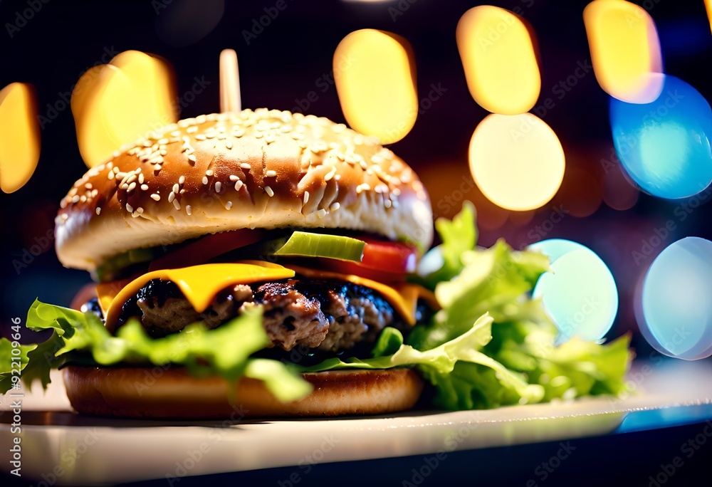 Vegan burger on a plate