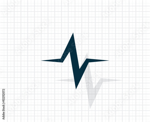 Vector dark color icon with shadow on light checkered background