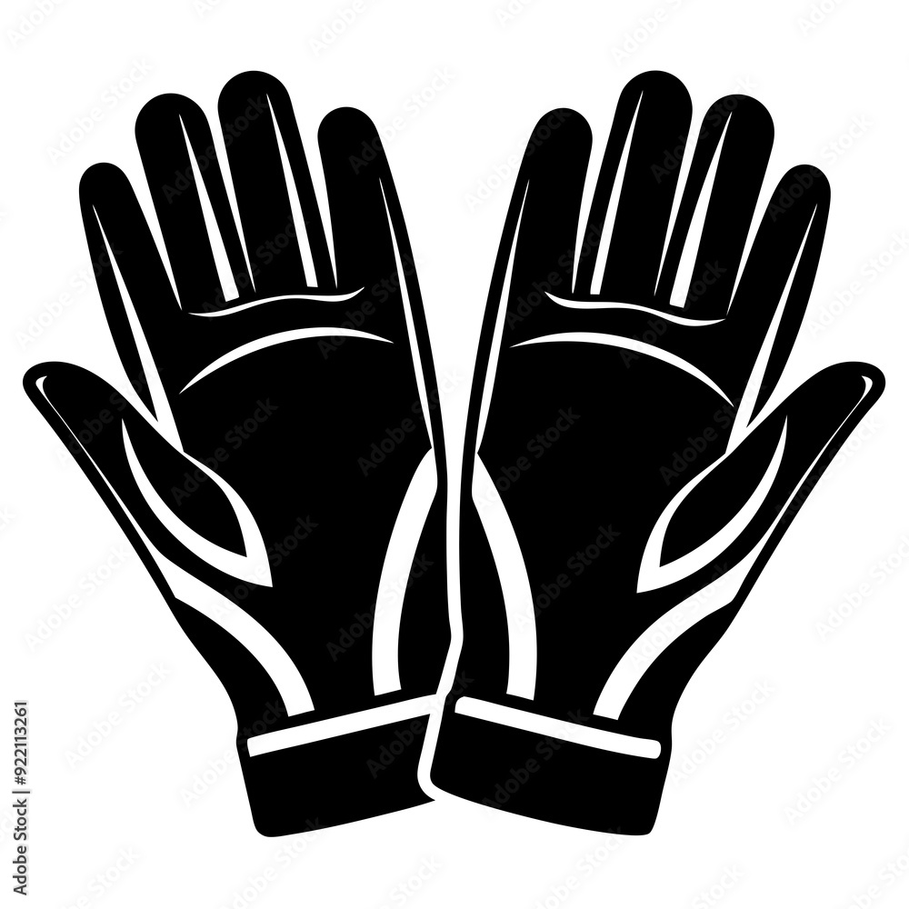 Obraz premium Racing Gloves Silhouette Black Vector