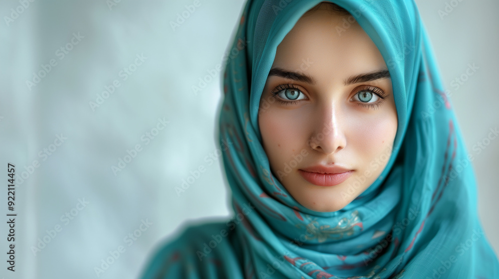Fototapeta premium Close-up of a beautiful woman in hijab.