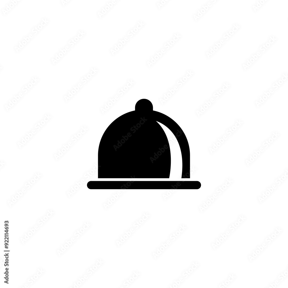 Hotel restaurant food tray filled icon, Dome food cover trendy style illustration for web and app on white background..eps Hotel restaurant food tray filled icon, Dome food cover trendy style illustration for web and app on white background..eps