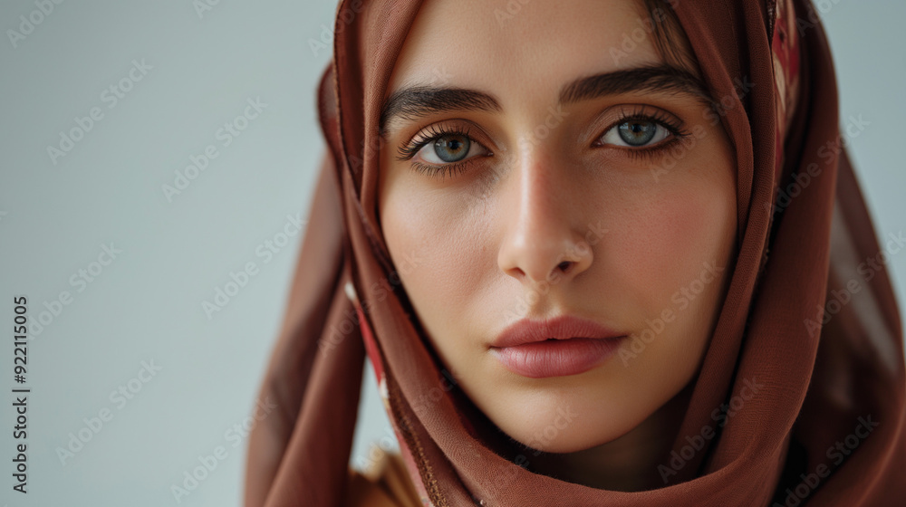Close-up of a beautiful woman in hijab. Close-up of a beautiful woman in hijab.