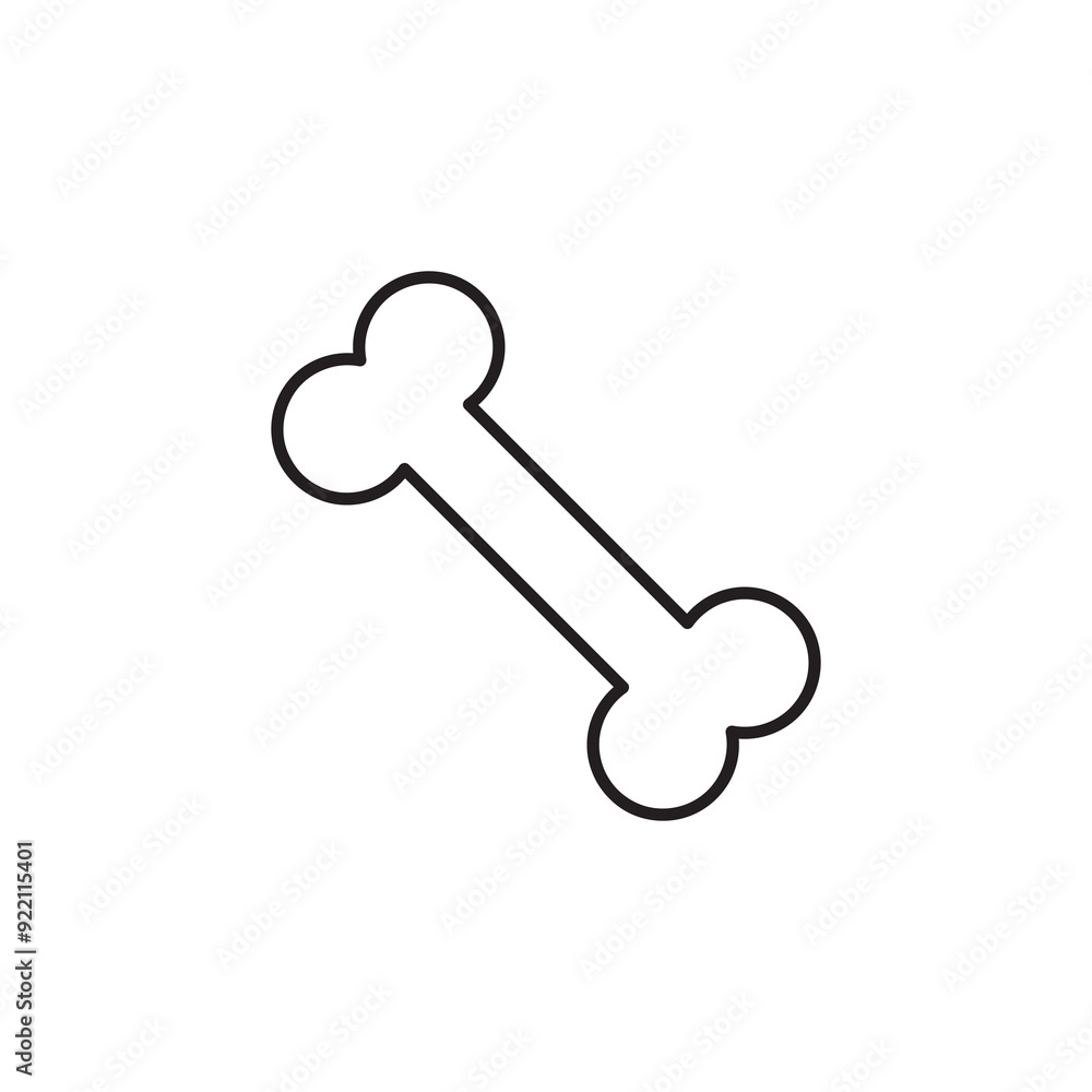 Bone outline icon,  linear style simple illustration on white background..eps