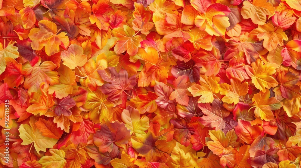 A colorful autumn leaves background with vibrant reds, oranges, and yellows, capturing the essence of fall A colorful autumn leaves background with vibrant reds, oranges, and yellows, capturing the essence of fall