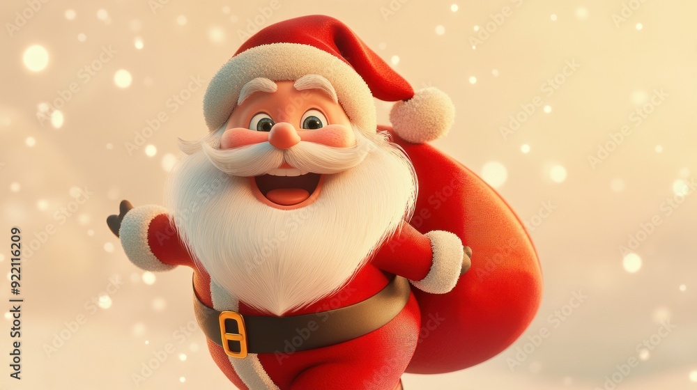 Jolly Santa Claus with a Big Red Bag Jolly Santa Claus with a Big Red Bag