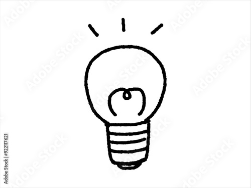 電球マーク　ゆるい手描き　ベクター素材