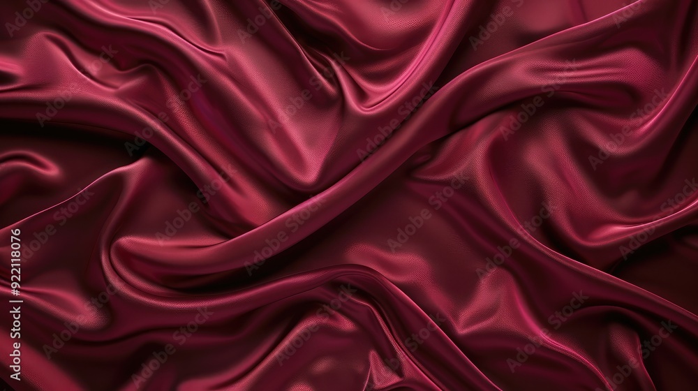 Obraz premium A luxurious silk texture background in rich burgundy, offering an elegant and sophisticated aesthetic