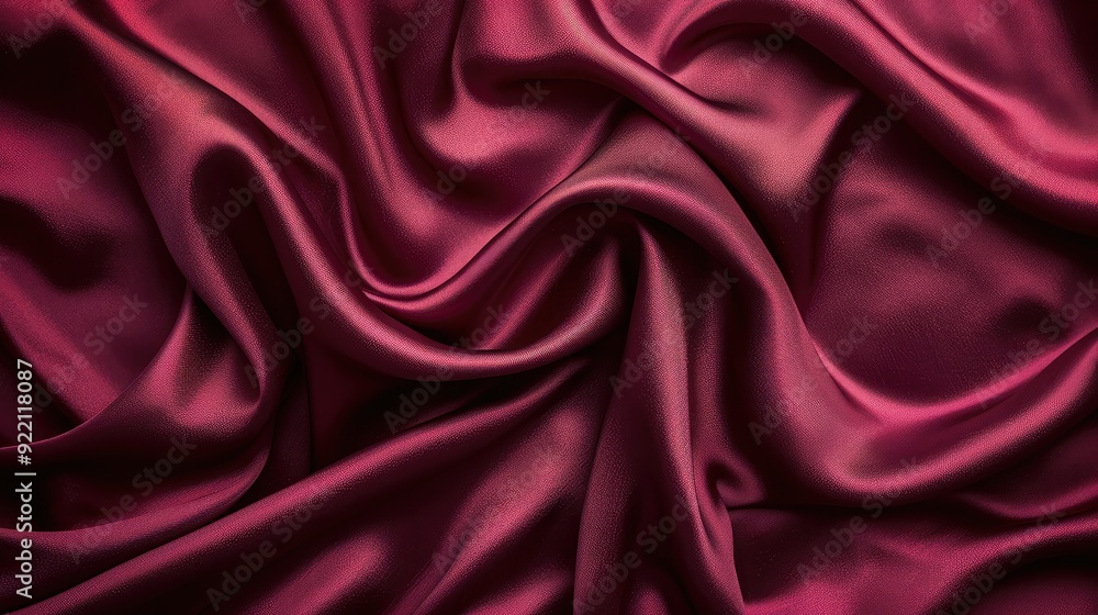 Fototapeta premium A luxurious silk texture background in rich burgundy, offering an elegant and sophisticated aesthetic
