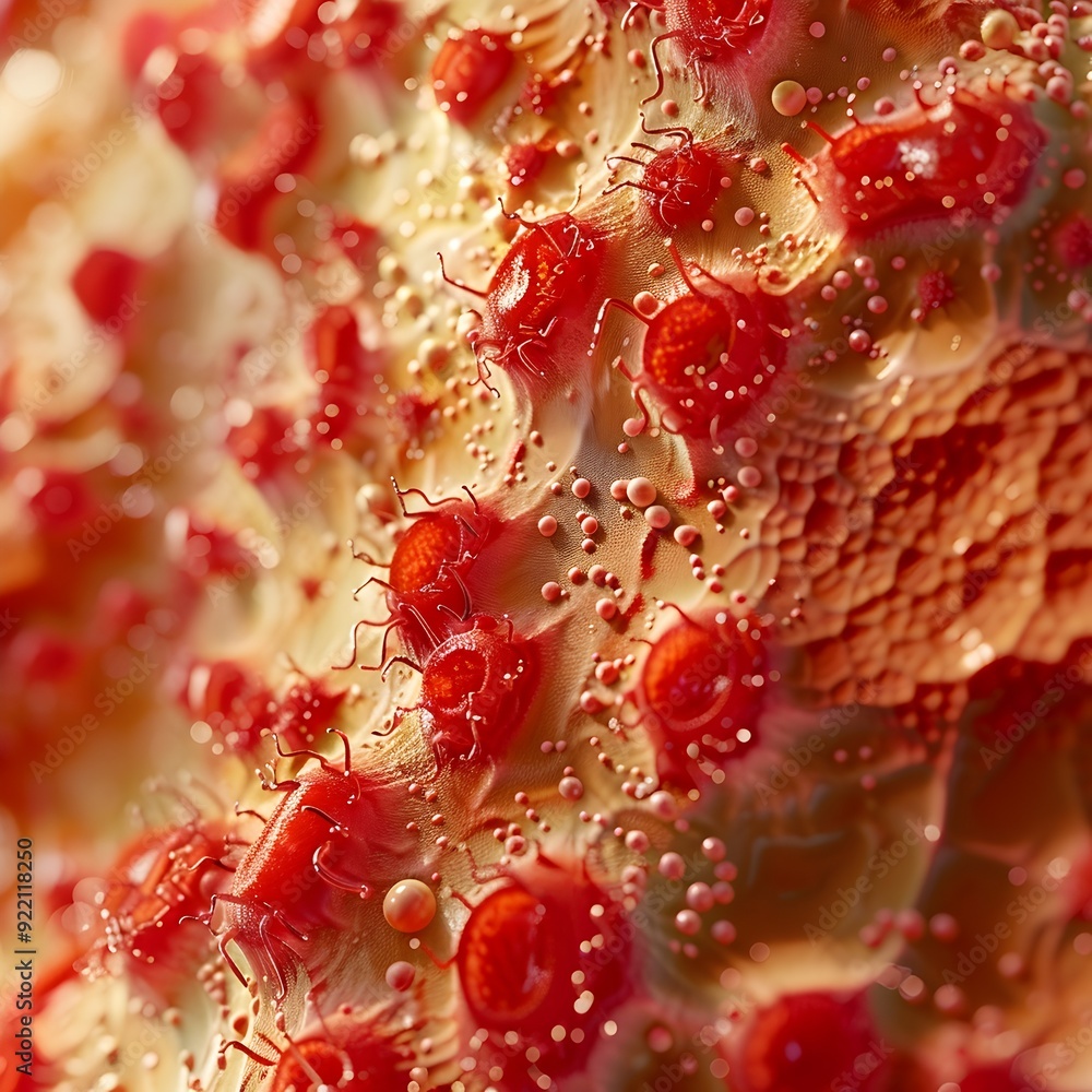 Highly Detailed Close Up of Heat Rash with Itchy Red Bumps from Sweating Highly Detailed Close Up of Heat Rash with Itchy Red Bumps from Sweating