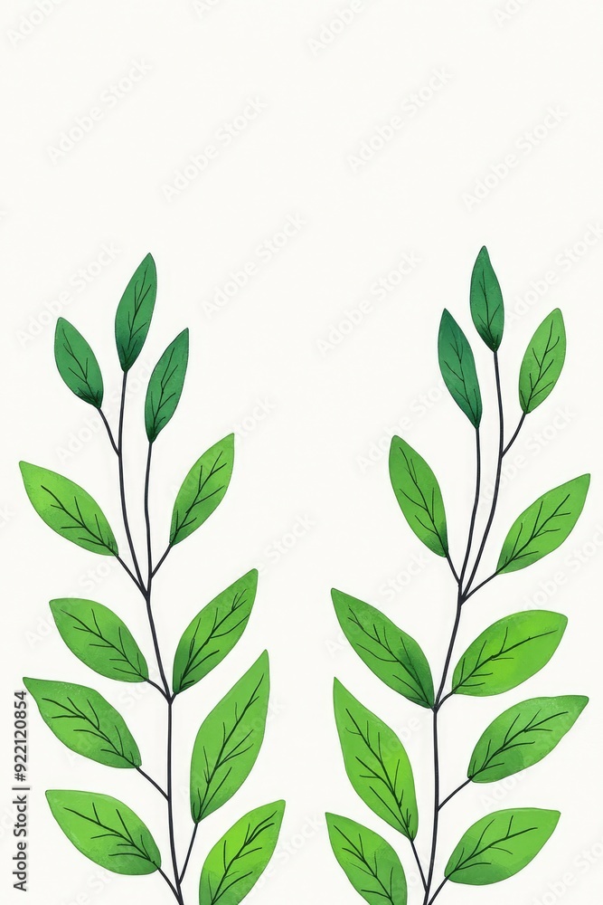 Watercolor Green Leaves Frame Watercolor Green Leaves Frame