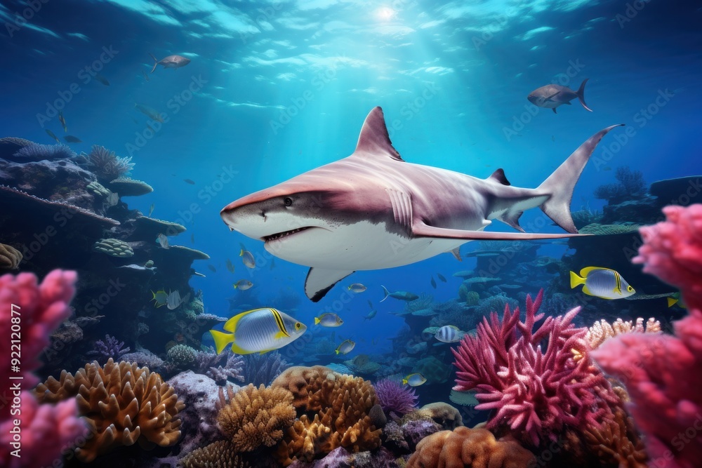 Shark underwater . Shark underwater .