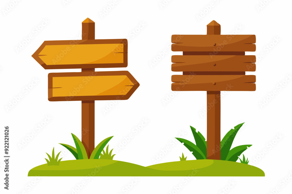 Different design wooden sign board art vector illustration Different design wooden sign board art vector illustration