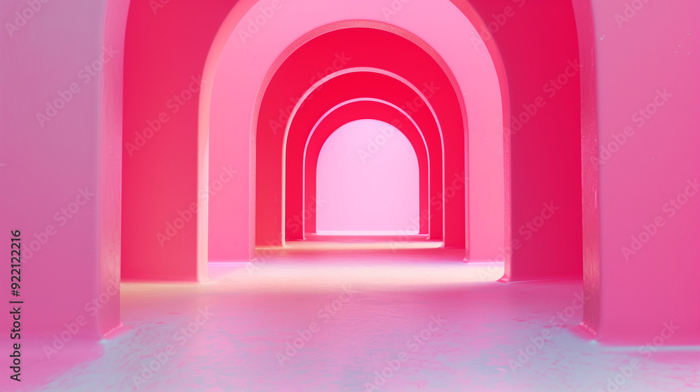 Pink Arches: A mesmerizing tunnel of pink arches creates a captivating and dreamlike space, inviting viewers to explore the abstract, geometric beauty of this architectural design. Pink Arches: A mesmerizing tunnel of pink arches creates a captivating and dreamlike space, inviting viewers to explore the abstract, geometric beauty of this architectural design.