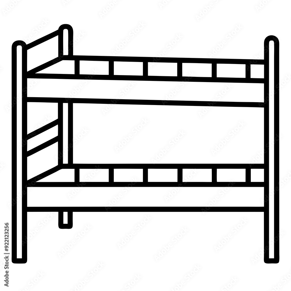 A bunk bed art vector illustration A bunk bed art vector illustration