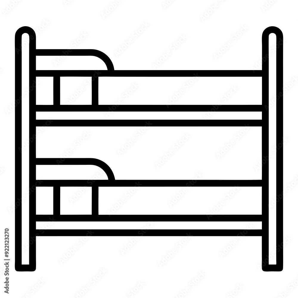 A bunk bed art vector illustration A bunk bed art vector illustration