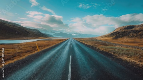 A smooth, open road leading into the horizon, representing the journey to success and endless possibilities