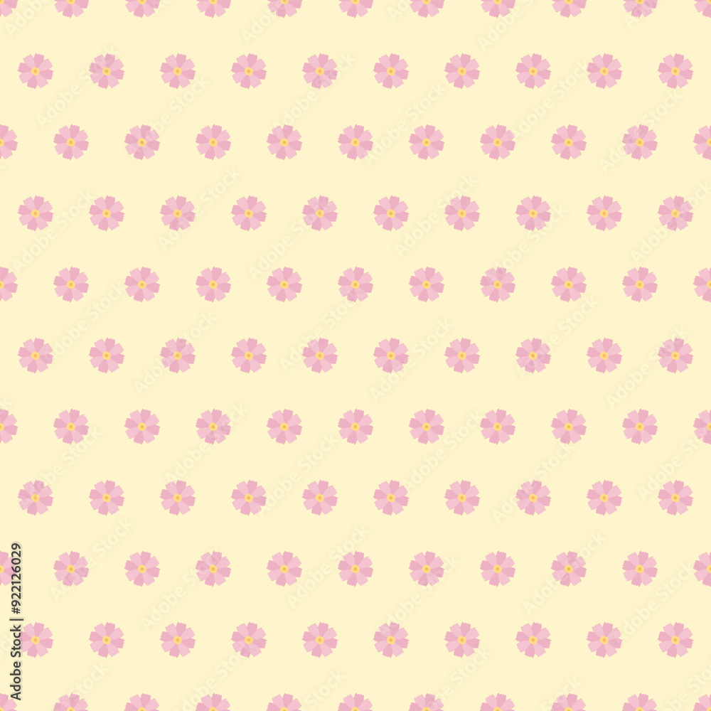 Cute spring pattern with flowers, seamless print on fabric Cute spring pattern with flowers, seamless print on fabric