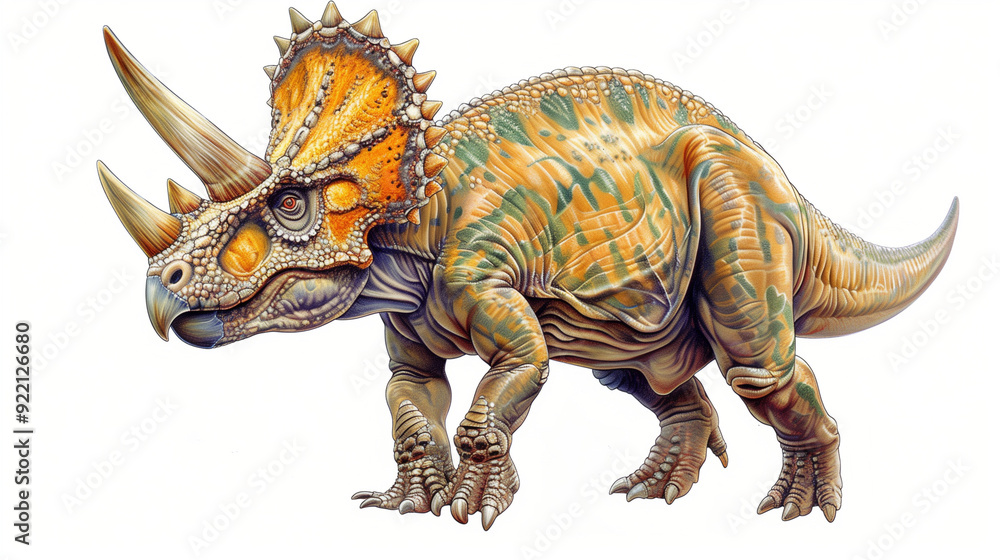 Fototapeta premium Triceratops: A Prehistoric Giant Roams Free 