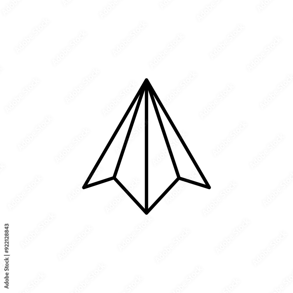 Paper plane outline icon. Airplane simple vector linear illustration for web and app on white background..eps Paper plane outline icon. Airplane simple vector linear illustration for web and app on white background..eps