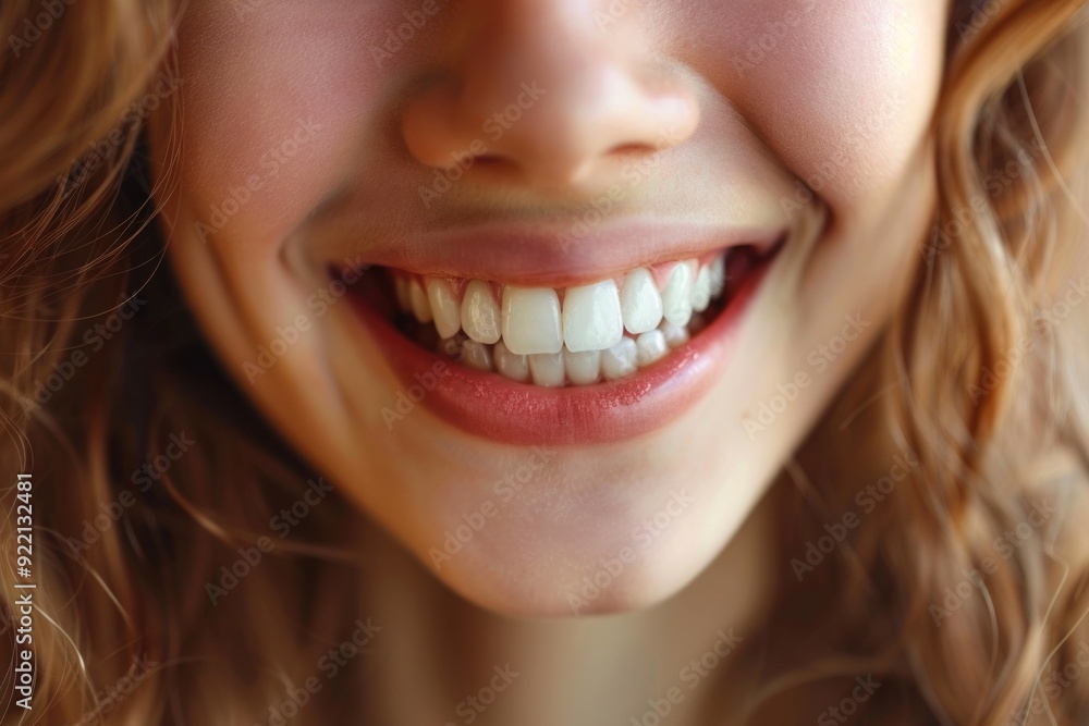 Great Smile: Close-Up Portrait of Girl Laughing with Perfect Teeth on White Background Great Smile: Close-Up Portrait of Girl Laughing with Perfect Teeth on White Background