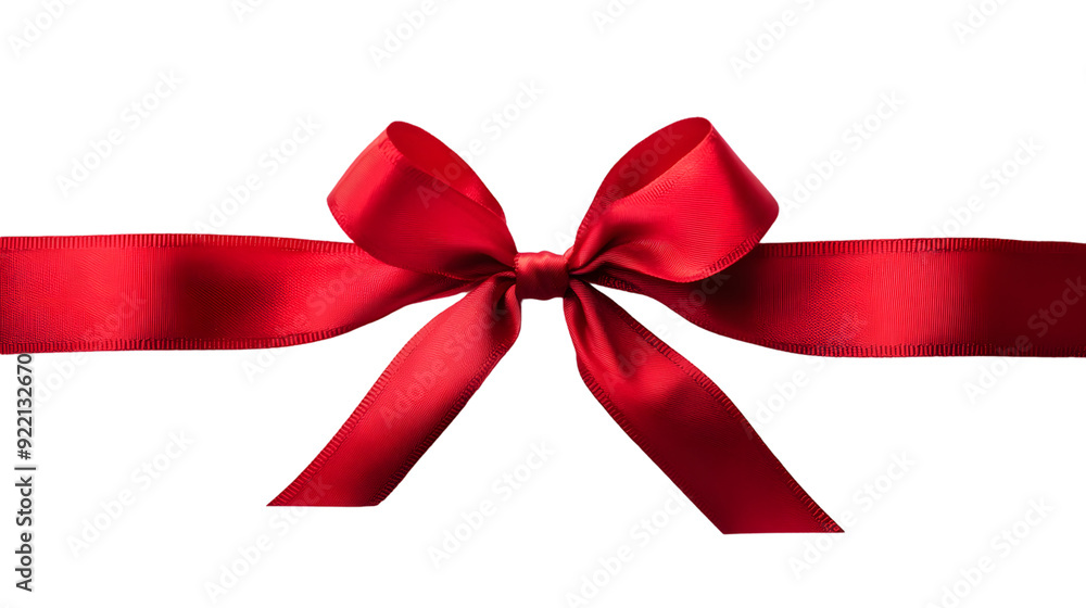 Red ribbon bow, isolated on white background Red ribbon bow, isolated on white background