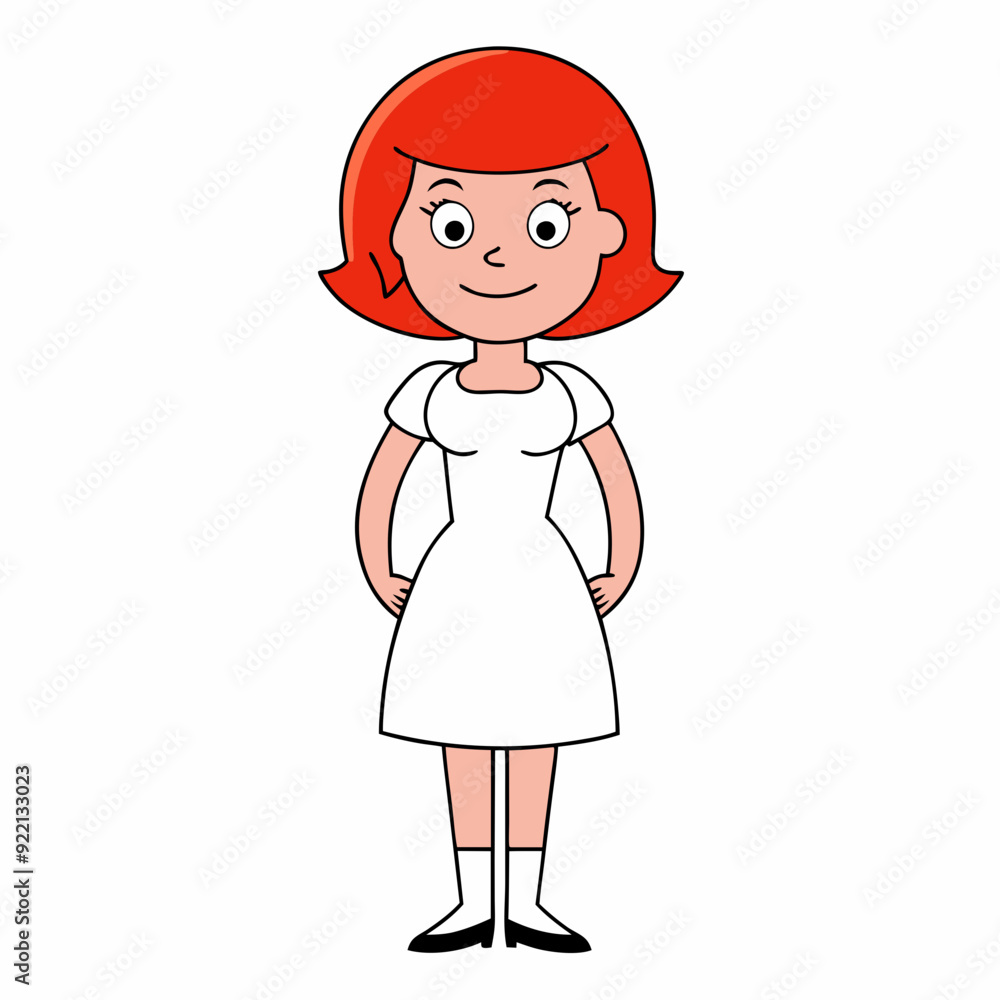 A red haired lady, art vector illustration A red haired lady, art vector illustration