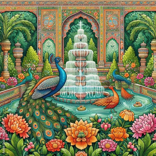 Wallpaper Mural Mughal Garden illustration Torontodigital.ca