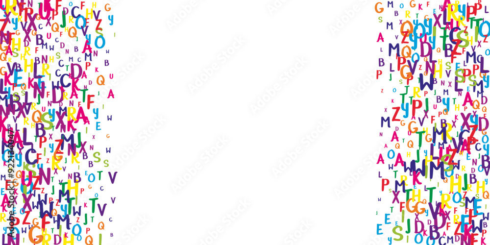 Scattered letters of latin alphabet. Colorful Scattered letters of latin alphabet. Colorful