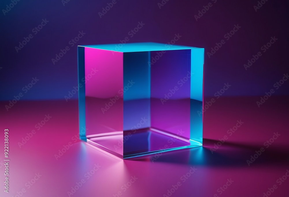 A glowing, neon-colored square shape A glowing, neon-colored square shape