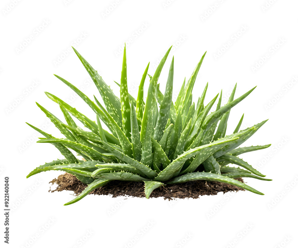 Fototapeta premium Aloe vera isolated on transparent background, cut out