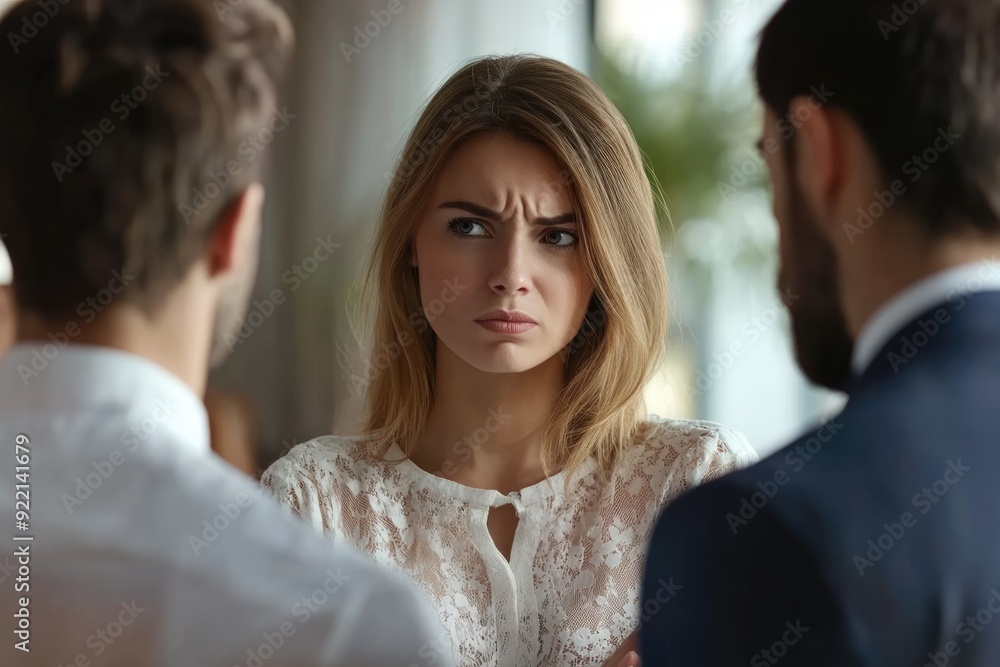 Divorce Settlement. Woman and Man Meeting with Lawyer. Couple Disagreement Concept Divorce Settlement. Woman and Man Meeting with Lawyer. Couple Disagreement Concept